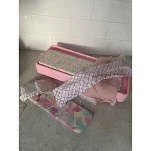 1987 Vintage Barbie 90s pink bedding bed blankets pillows mattress Sweet Roses
